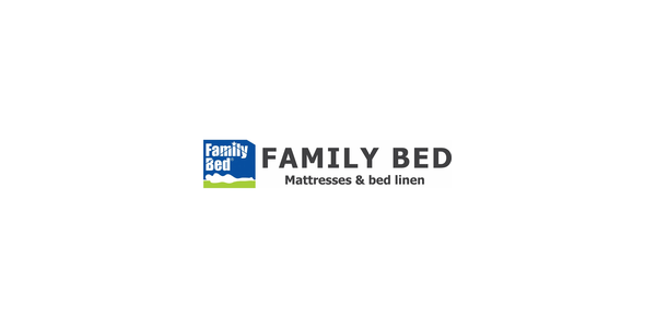 Family Bed for mattresses and bed linen industrial logo