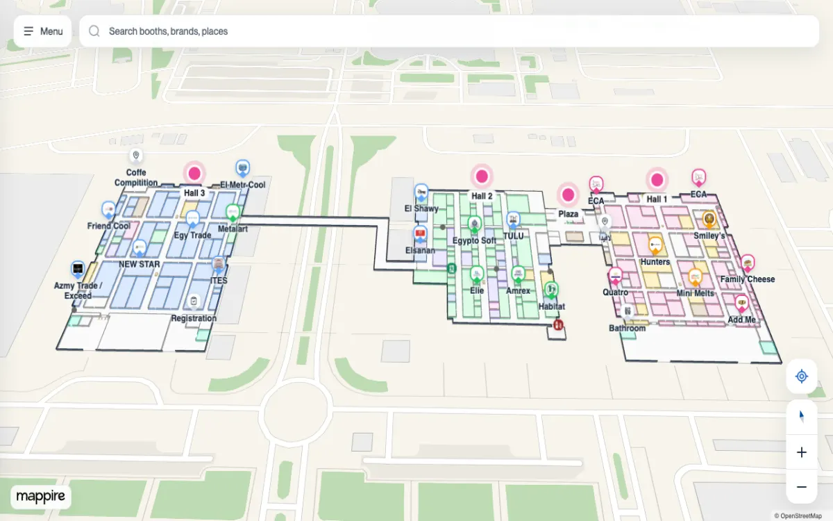 Preview of the HACE 2026 interactive exhibition map